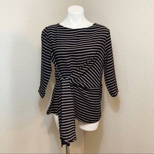3/$25 NWT Gibson Striped Blouse with Tie Front